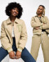 Фото #1 товара Dickies – West Vale – College-Jacke in Khaki mit Logo-Stickerei am Rücken