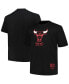 Фото #1 товара Men's Black Distressed Chicago Bulls Big and Tall Hardwood Classics Vintage-Like Logo T-shirt