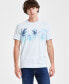 Фото #1 товара Men's Palm Fade Short Sleeve Crewneck Graphic T-Shirt, Created for Macy's
