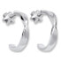 Fashion semicircular earrings made of white gold 231 001 00649 07