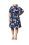 ფოტო #2 პროდუქტის Plus Size Florence Flutter Sleeve Dress