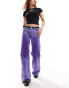 Фото #2 товара Monki Imoo low waisted wide fit jeans in rainbow colour wash