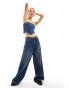 Фото #2 товара Dr Denim Willow handkerchief denim tube top in pebble mid stonewash