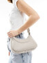 Armani Exchange crossbody bag in beige with printed strap