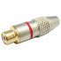 EUROCONNEX Female Professional Gold Metal Red Line RCA Connector