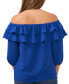 Фото #2 товара Women's Double-Ruffle Off-The-Shoulder Blouse
