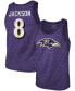 Фото #1 товара Men's Lamar Jackson Purple Baltimore Ravens Name Number Tri-Blend Tank Top