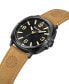 ფოტო #2 პროდუქტის Men's Bailard Wheat Genuine Leather Strap Watch, 44mm