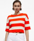 Women's Striped Ribbed-Knit Sweater Оранжевый, M - фото #1