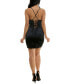 Juniors' Embroidered Corset Lace-Up-Back Dress