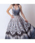 Women's Blue Printed Long Dress