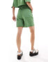 Фото #4 товара Native Youth embroidered pocket detail short co-ord in green