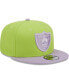 Фото #4 товара Men's Neon Green, Lavender Las Vegas Raiders Two-Tone Color Pack 9FIFTY Snapback Hat