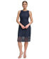Фото #1 товара Women's Sleeveless Grid Lace Sheath Dress