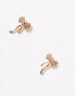 Фото #3 товара Girls Crew 18k gold plated coquette bow earrings