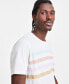 Фото #2 товара Men's Carousel Short Sleeve Crewneck Striped T-Shirt, Created for Macy's