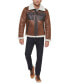 Men's Faux Leather Shortie Rancher Jacket with Fleece Accents