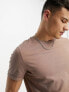 ASOS DESIGN t-shirt with roll sleeve in light brown