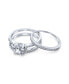 ფოტო #2 პროდუქტის 3CT Round Solitaire AAA CZ 3 Row Pave Band Guard Enhancers Anniversary Engagement Ring Wedding Band Set For Women .925 Sterling Silver