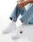 Фото #5 товара Tommy Hilfiger stripe court trainers in white