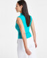 Фото #3 товара Petite Side-Ruched Mock-Neck Sleeveless Top, Created for Macy's