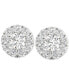 Lab-Created Diamond Halo Cluster Stud Earrings (1/2 ct. t.w.) in Sterling Silver