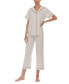 Фото #3 товара Women's Annie Notch Top and Capri Pajama 2 Piece Set