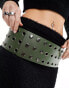 Фото #3 товара COLLUSION oversized Y2K 3 hole chunky belt in khaki