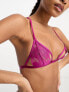 ASOS DESIGN Flutter lace cut-out triangle bra in magenta
