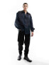 Фото #4 товара ASOS DESIGN oversized shirt with blouson sleeve in two tone organza in blue