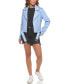 ფოტო #5 პროდუქტის Women's Faux-Leather Belted Hem Moto Jacket