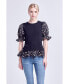 Фото #1 товара Women's Floral Mixed Knit Top