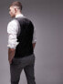 Topman skinny textured suit waistcoat in grey