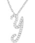 ფოტო #1 პროდუქტის Diamond Initial Pendant Necklace (1/10 ct. t.w.) in Sterling Silver, 16" + 2" Extender