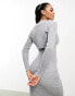 Fashionkilla fine knit cardigan co-ord in grey grau, 42 - фото #4