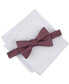 Фото #1 товара Men's Geo-Print Bow Tie & Pocket Square Set, Created for Macy's