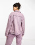 Фото #6 товара Kyo The Brand denim metallic pocket detail jacket co-ord in lilac