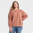 Фото #1 товара Universal Thread Womens Brown Long Sleeve Crewneck Fleece Sweatshirt Size 1X