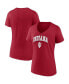ფოტო #2 პროდუქტის Women's Crimson Indiana Hoosiers Evergreen Campus V-Neck T-shirt