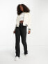 Hollister varsity bomber jacket in beige