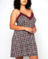Фото #1 товара Plus Size Modal Cozy Plaid Trimmed in Elegant Lace 1 Pc Nightgown