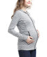 ფოტო #2 პროდუქტის Maternity Striped Hooded Active Jacket