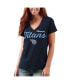 ფოტო #5 პროდუქტის Women's Navy Tennessee Titans Post Season V-Neck T-shirt