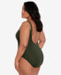 Фото #3 товара Plus Size Lace-Up One-Piece Swimsuit