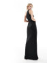 Фото #7 товара ASOS DESIGN Tall one shoulder pleat detail bodycon maxi dress in black