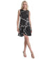 ფოტო #1 პროდუქტის Women's Printed Double-Layer Fit & Flare Dress