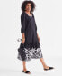 Фото #2 товара Women's Printed Square Neck Midi Dress, Created for Macy's
