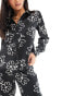 JDY boxy shirt co-ord in black floral print 36 - фото #6