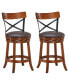 Фото #1 товара Set of 2 Bar Stools Swivel 25'' Dining Bar Chairs