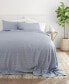 Фото #8 товара Home Collection Premium Ultra Soft Chambray Style Pattern 4 Piece Bed Sheets Set, California King